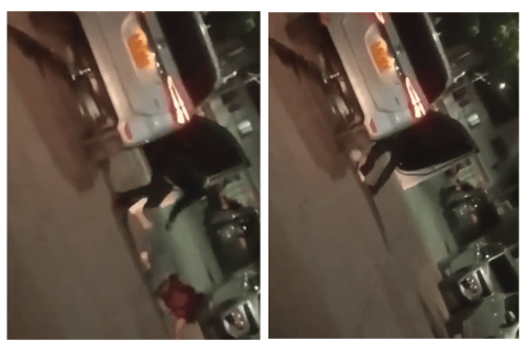 Policía agredió a una mujer, al parecer su esposa, en una calle de Cartagena