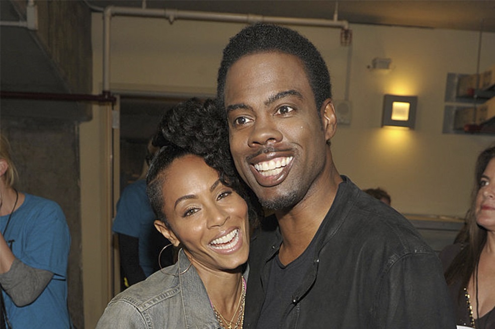 Jada Pinkett, esposa de Will Smith, junto a Chris Rock