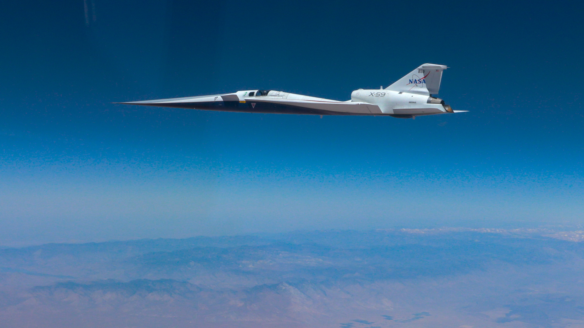 Avión de investigación supersónico silencioso X-59 de la NASA.
