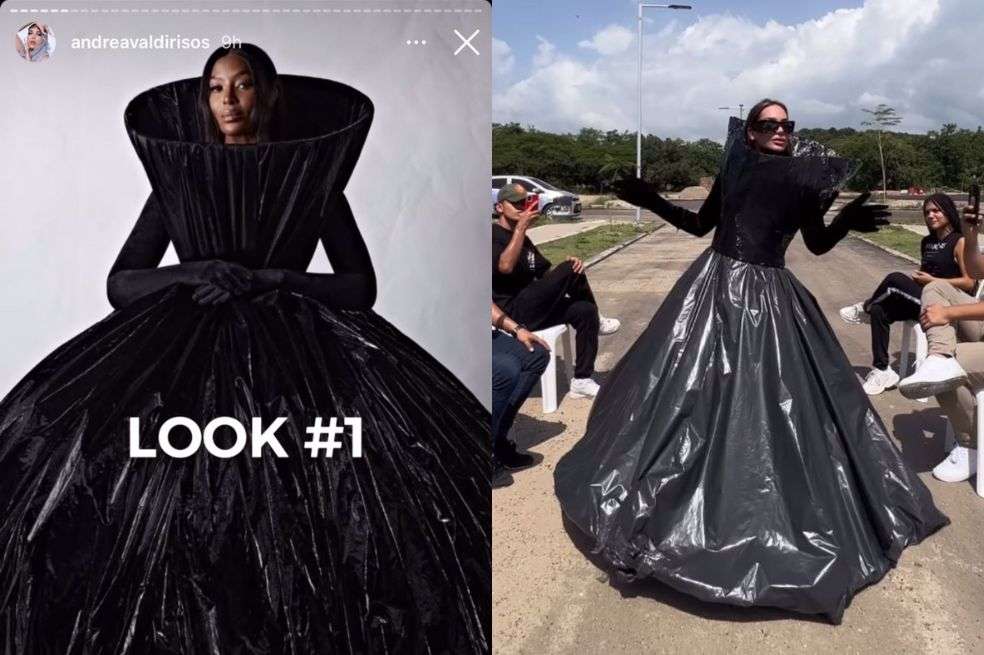 A Andrea Valdiri se le ocurrió hacer su propio desfile de modas, pero no como cualquier otro. Esta vez se atrevió a cubrirse incluso la cara y caminar bajo el sol ardiente de Barranquilla.