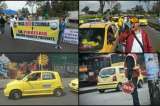 Así transcurre el paro de taxistas en Bogotá