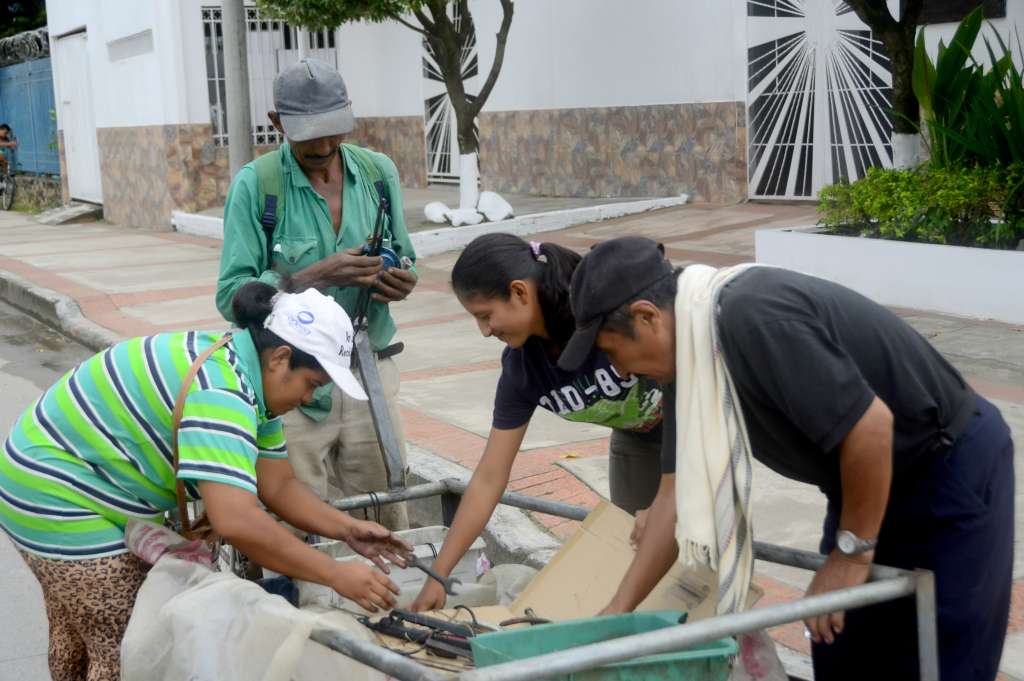 Los 150 recicladores que participarán de la recuperación de la ciudad tras la llegada de Francisco a Villavicencio, están motivados porque sus ganancias podrían triplicarse este viernes. / Cortesía