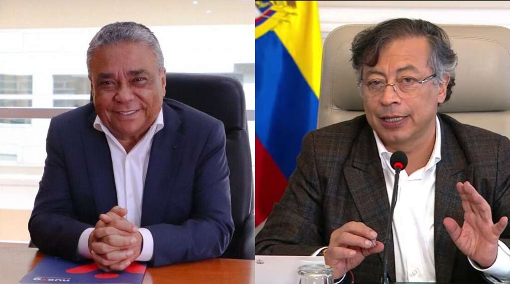 Aldo Cadena, vicepresidente del Fomag, y Gustavo Petro.