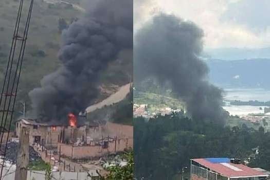 Incendio en Sibaté este viernes 28 de marzo.