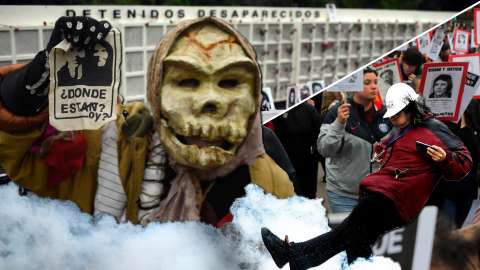 Disturbios durante la marcha por los 50 años del golpe de Estado en Chile