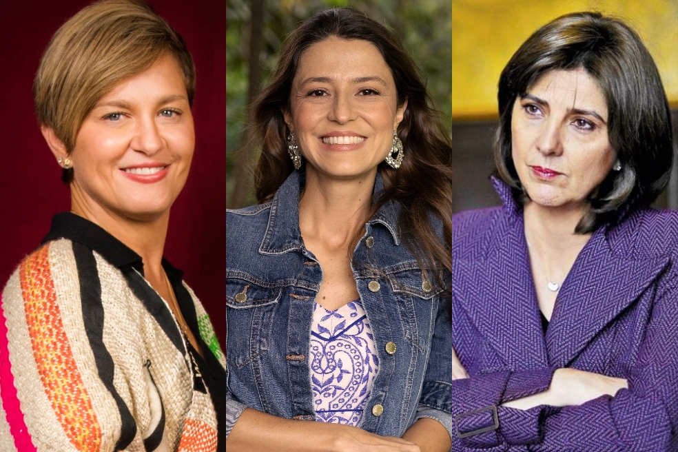 Verónica Alcocer, esposa de Petro; Margarita Gómez, esposa de Gutiérrez, y María A. Holguín, novia de Fajardo, las opcionadas para ser primera dama.