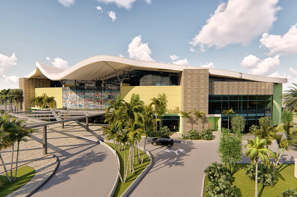 Fachada del futuro Aeropuerto de San Andrés. / Cortesía - ANI