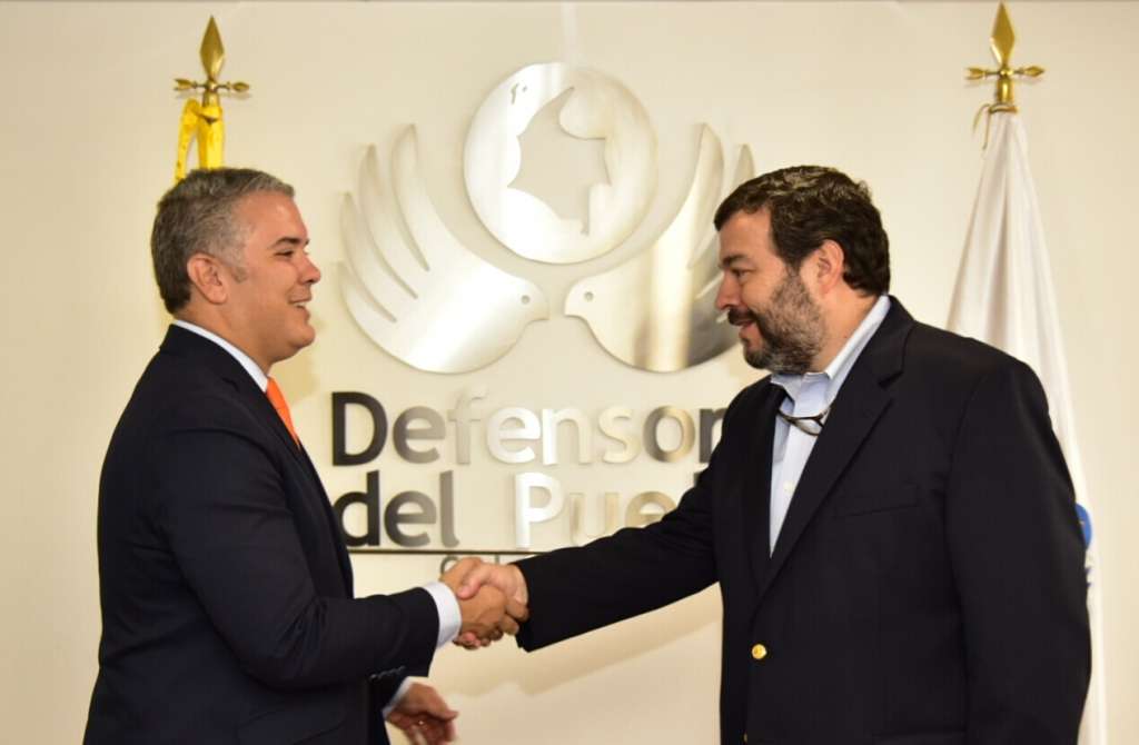Iván Duque, presidente electo, y Carlos Negret, defensor del Pueblo. / Cortesía