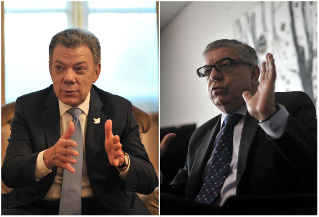 El presidente Juan Manuel Santos y César Gaviria, director del partido Liberal.  / Archivo El Espectador