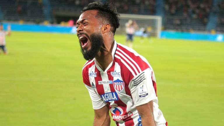Luis 'Cariaco' González marcó el cuarto gol de Junior ante América en el Metropolitano.