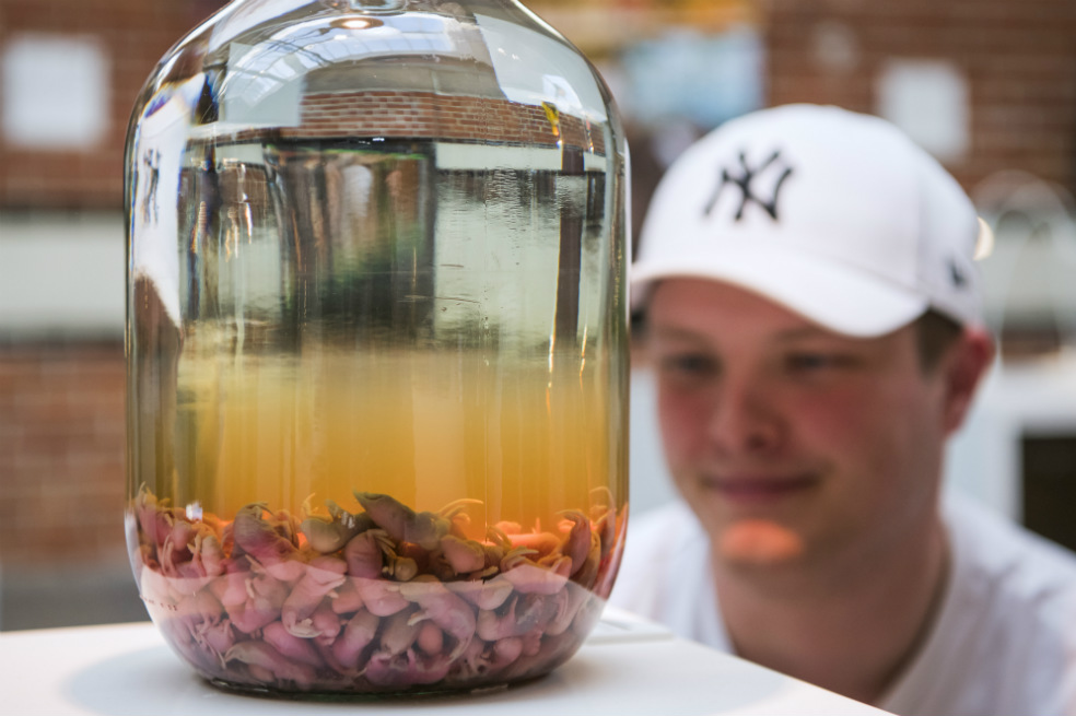 La muestra es una vuelta al mundo de especialidades más o menos chocantes, en la que hay comida tradicional pero también mala alimentación.  / Fotos: AFP