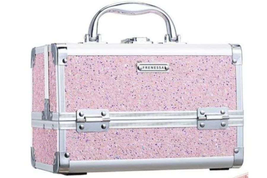 Imagen de referencia de organizador de maquillaje profesional.