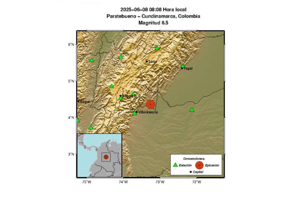 El epicentro del temblor fue el municipio de Paratebueno, en Cudinamarca.