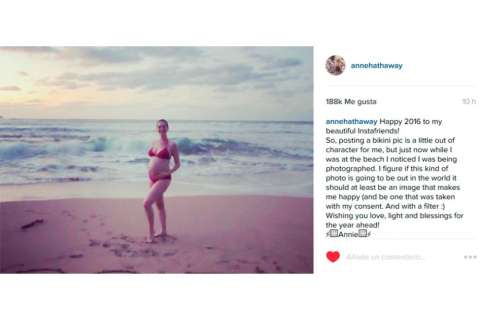 Anne Hathaway publica la foto más buscada por los paparazzi