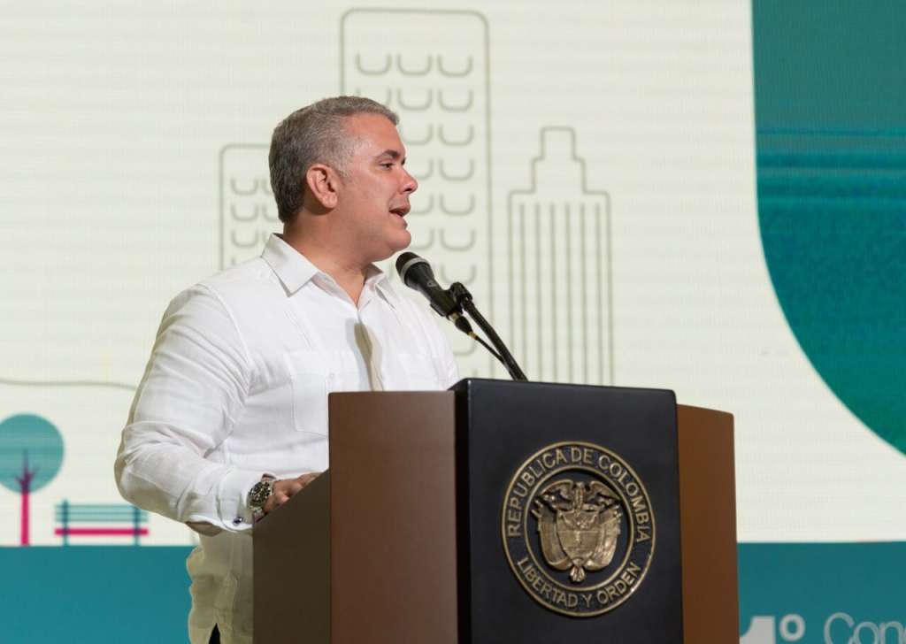 El presidente Iván Duque en el Congreso de Asocajas. / Presidencia