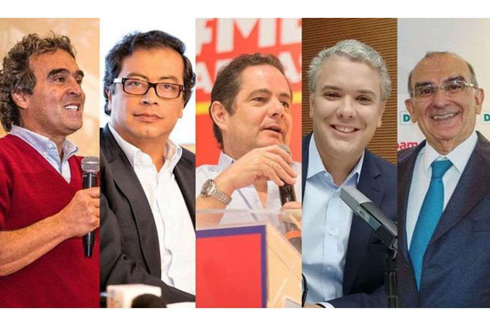 Sergio Fajardo, Gustavo Petro, German Vargas Lleras, Iván Duque y Humberto De la Calle se disputarán la presidencia de la República este domingo. / Cortesía