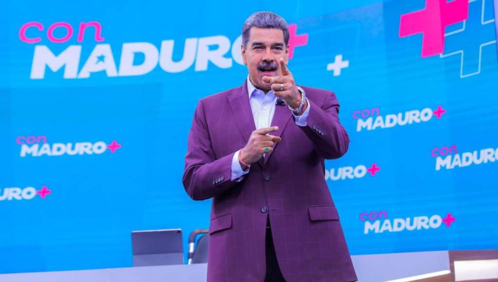 Nicolás Maduro en el programa de la televisión pública venezolana, "Con Maduro +".