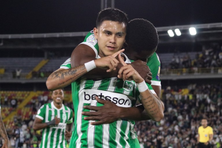Nicolás Rodríguez celebrando el 1-0 contra Tigres en el partido de vuelta de la Copa Betplay 2026 en el estadio Nemesio Camacho El Campín, en Bogotá.