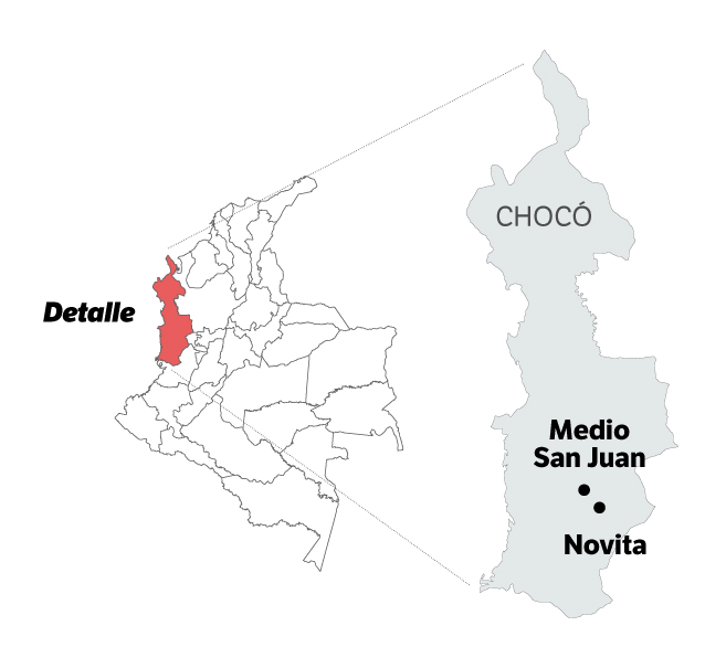 Mapa de contratos en Chocó.