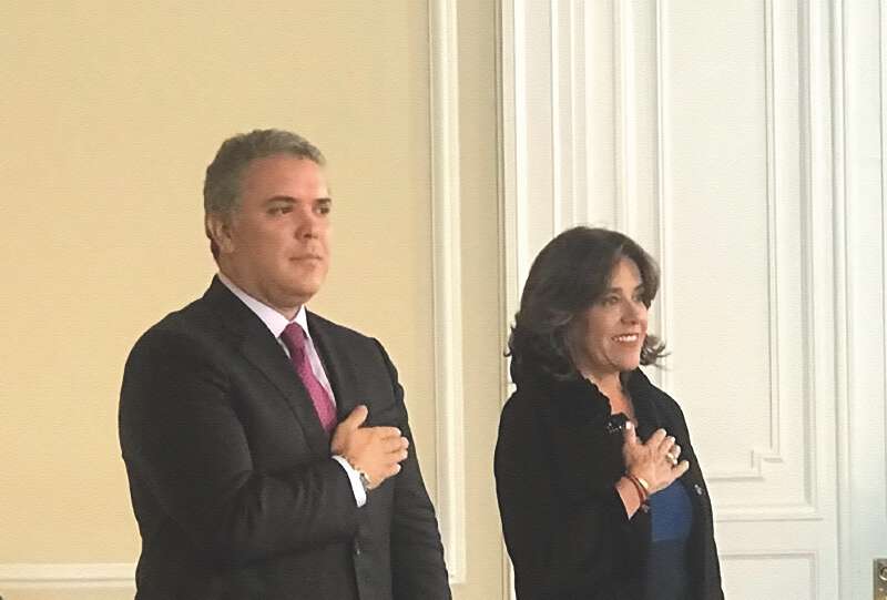 Gloria Isabel Ramírez, durante su posesión como embajadora en Italia ante el presidente Iván Duque / Archivo particular