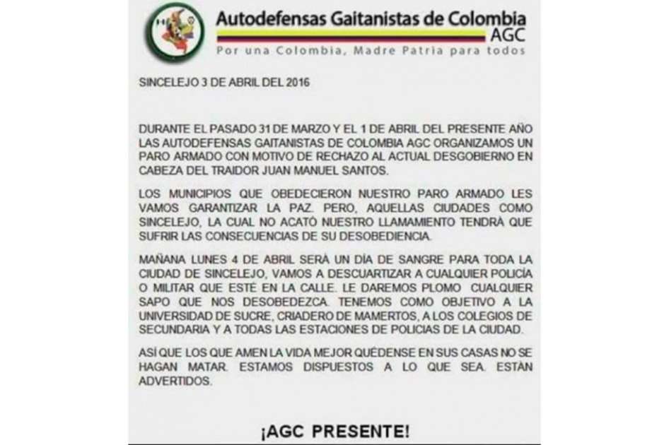 Este es el panfleto que circula por redes desde la mañana del domingo.