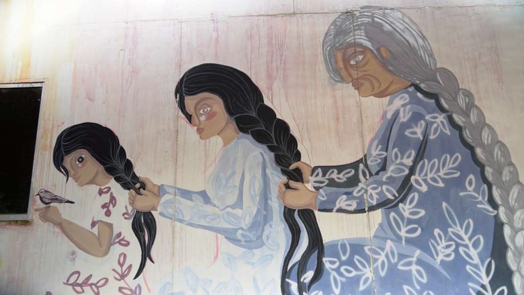 Otro de los murales del Espacio Territorial sobre mujeres y género.
