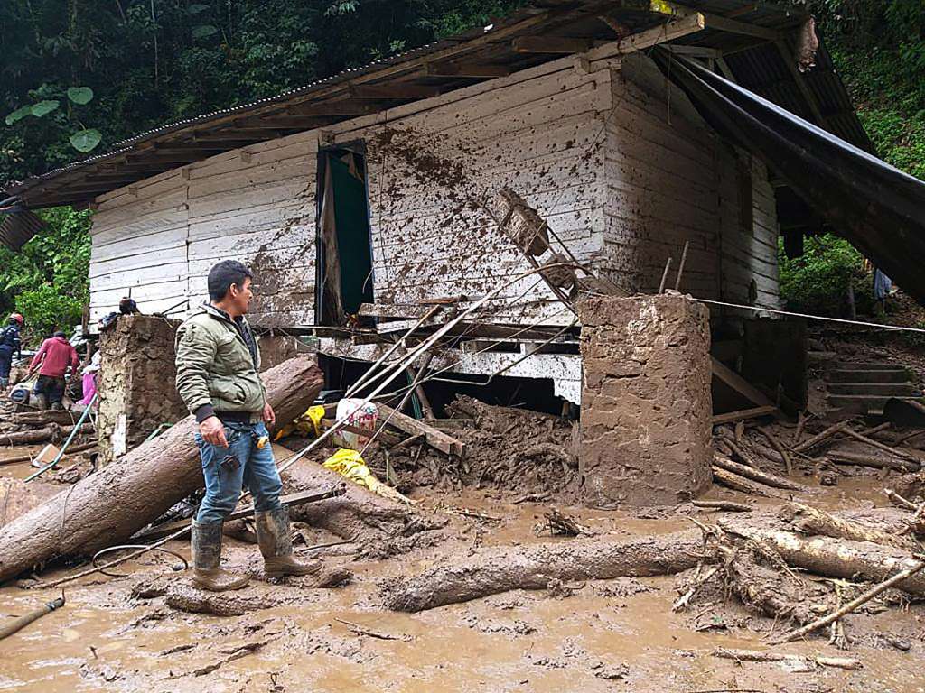 A handout photograph dated on 07 April and made available by Government of Antioquia shows the area of the avalanche caused by the heavy rains that caused the La Mina stream to overflow in the village of La Antigua, which destroyed the first level of the El Porvenir mine camp and part of its plant in the Colombian municipality of Abriaquí, department of Antioquia (northwest), Colombia, issued on 08 April 2022. The death toll from an avalanche in Colombia rises to 13. EFE/ Government of Antioquia/ EDITORIAL USE ONLY/ NO SALES/ ONLY AVAILABLE TO ILLUSTRATE THE ACCOMPANYING NEWS/ CREDIT MANDATORY.