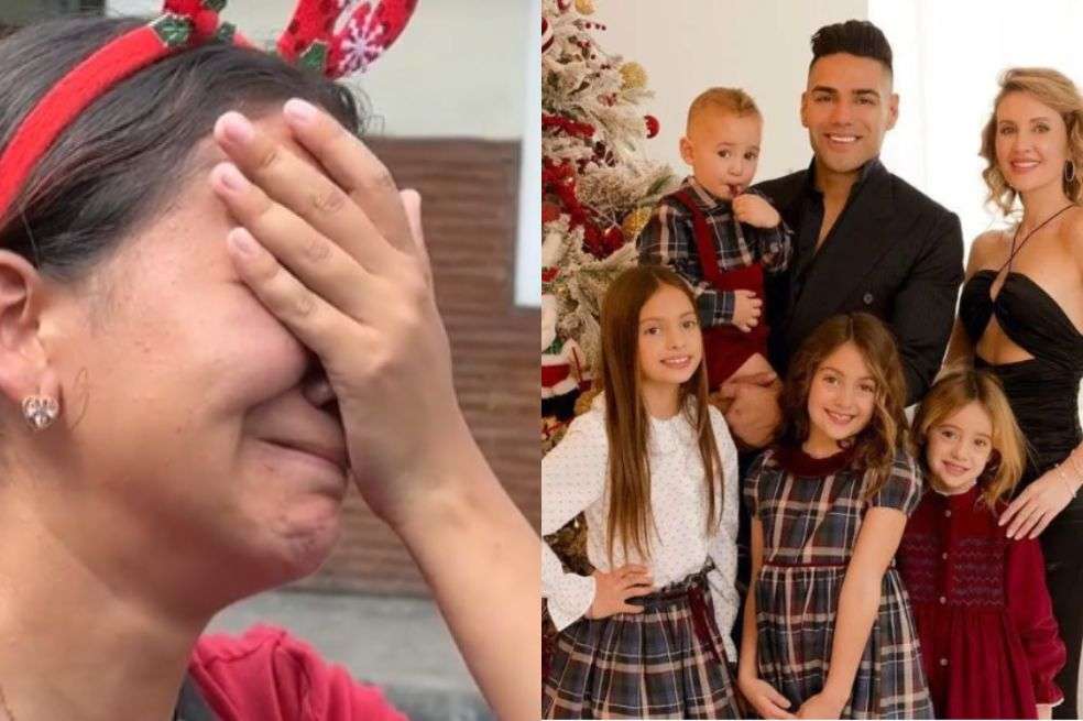 Falcao, con su familia en Navidad, decidió darle un regalo a la mujer venezolana que se había hecho viral en los últimos días.
