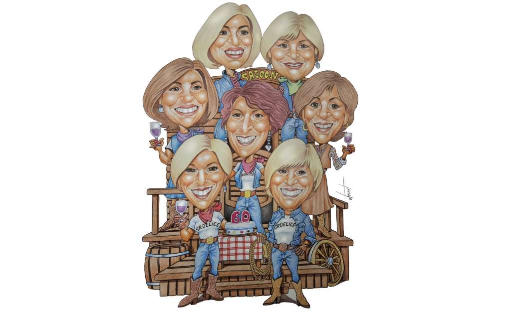 Lo más difícil para el caricaturista croata Davor es crear este tipo de caricaturas, cuando hay varias personas que necesitan combinarse en un todo.