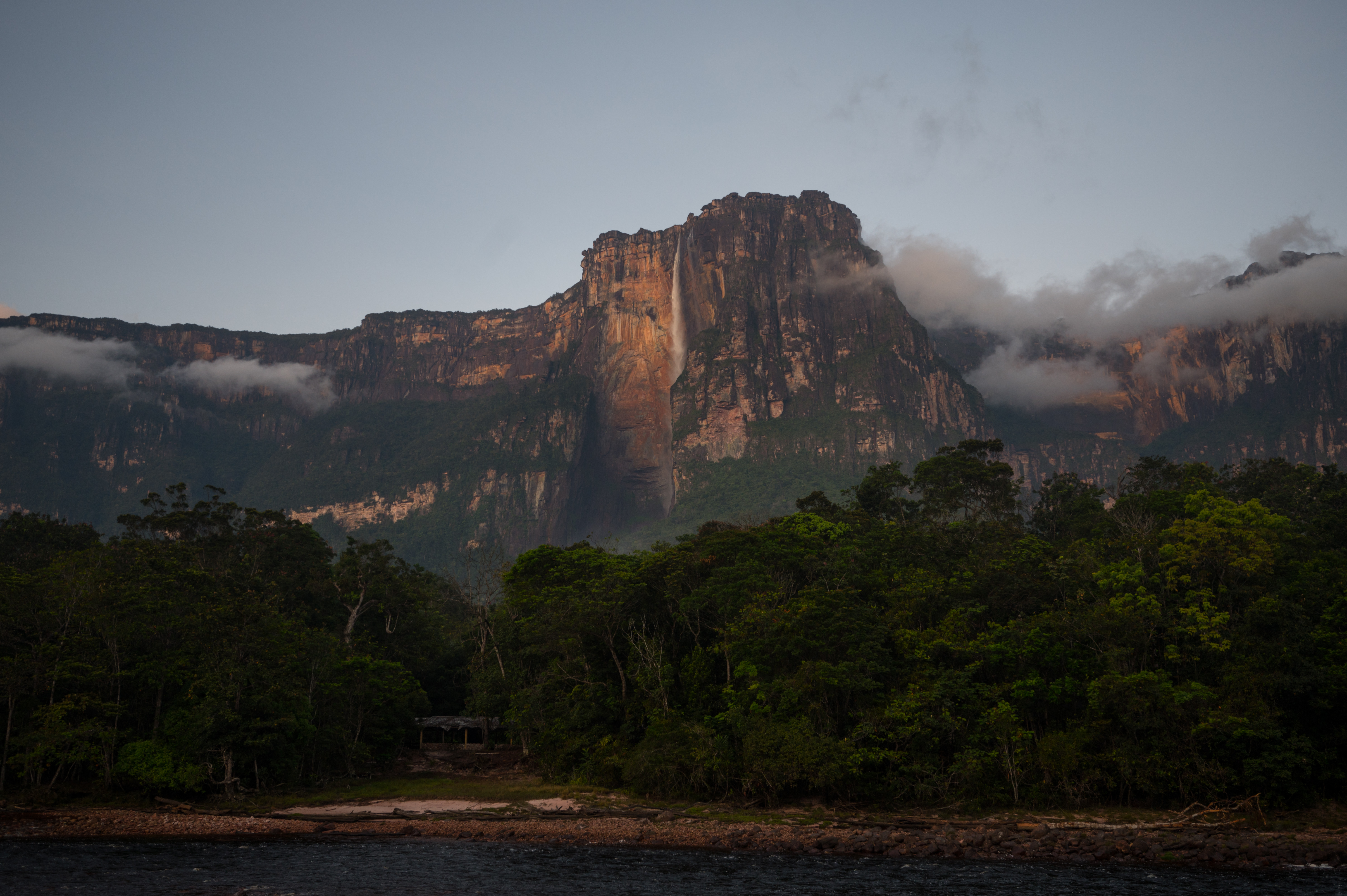(FILES) General view taken on October 6, 2021 of the Angel Falls (Salto Angel), the world's highest waterfall, with a height of 979 meters (3,212 feet), located in Canaima National Park, Bolivar State, Gran Sabana Region, South-Eastern Venezuela.