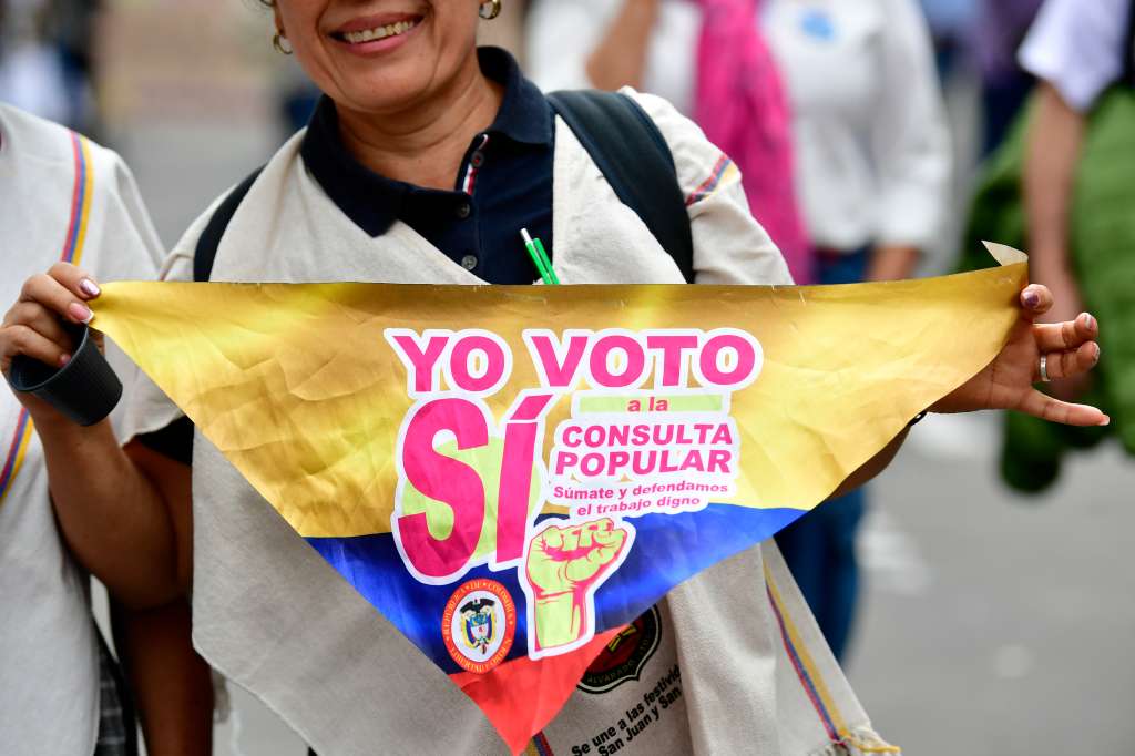 Marchas en apoyo a las reformas y a la consulta popular impulsadas por el gobierno de Gustavo Petro