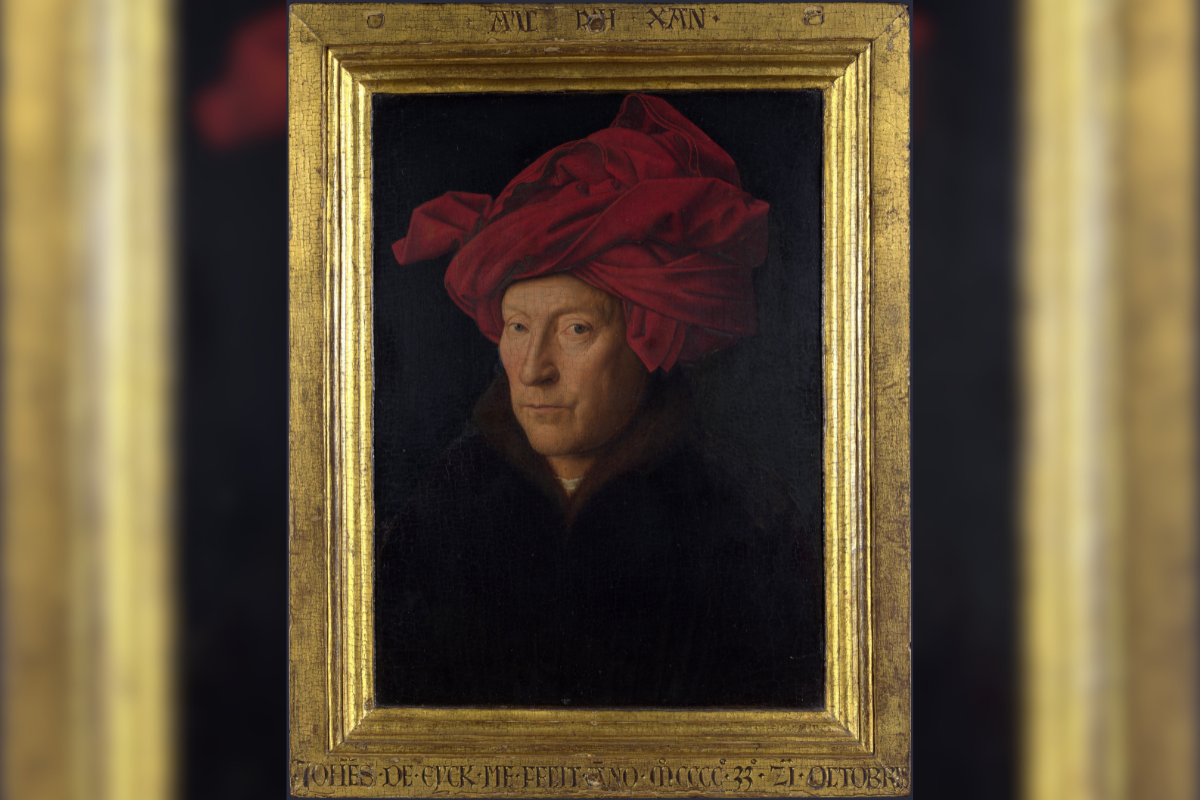 Jan van Eyck, “Retrato de hombre con turbante rojo”, 1433.