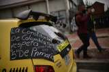 En fotos: así se desarrolló el paro de taxistas en Bogotá