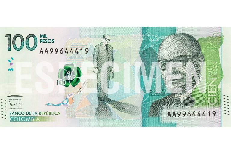 Los sellos de seguridad del billete de $100.000