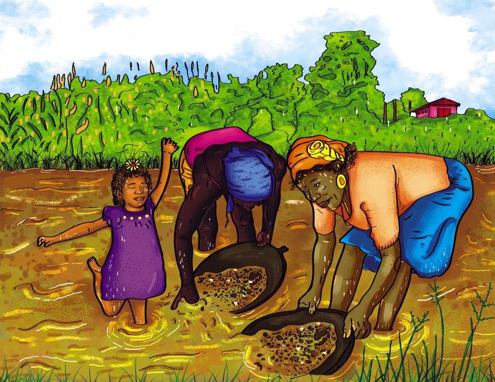 Ciñéndose a eso, los armados quisieron cooptar todos los espacios de su vida. Las mujeres ya no podían ir a los ríos Cauca y Teta a barequear, allá vieron cómo asesinaban personas y cómo el agua cambiaba de color por la minería ilegal que desarrollaban ellos. Las que cultivaban tenían miedo de que en vez de yuca hubiera una mina. “Antes de que llegara al territorio el Bloque Calima de las Autodefensas Unidas de Colombia podíamos dejar a nuestros hijos con nuestras hijas mayores, abuelas, tías y comadres para cuidarlos. Así todas podíamos ir a trabajar en los cultivos o en la minería tradicional y participar en actividades comunitarias. Pero con la llegada de los paramilitares, estar en la casa de otra mujer y reunirse era prohibido, nos acusaban de ser colaboradoras de la guerrilla. Esto acabó con los lazos y con las amistades que construimos entre mujeres de la comunidad y nos impidió realizar actividades económicas productivas, lo que empobreció a nuestras familias”, dice uno de los testimonios recogidos en el informe, hablando de cómo cambió su forma de ejercer la maternidad y la violencia que vino para ellas como consecuencia de no poder producir.