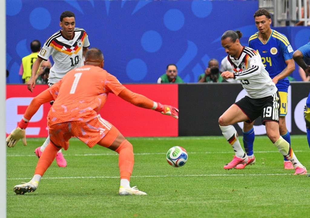 HOUSTON (United States), 14/06/2026.- Leroy Sane of Germany (2R) in action during the FIFA World Cup 2026 group stage match Germany against Curacao, in Houston, USA, 14 June 2026. (Alemania) EFE/EPA/SAM WASSON