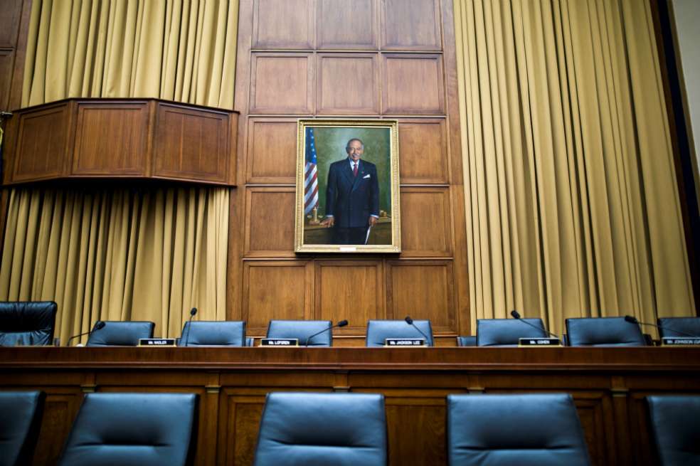 Retrato del congresista demócrata John Conyers en el comité judicial del edificio Rayburn en Washington D.C (Estados Unidos). Conyers está acusado de varios cargos por acoso sexual. / EFE