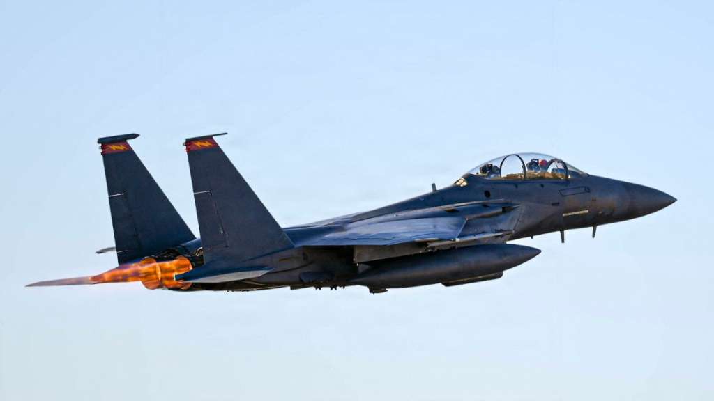 Imagen de referencia del US Air Force F-15E Strike Eagle, el primer avión estadounidense que ha sido derribado en la guerra con Irán.