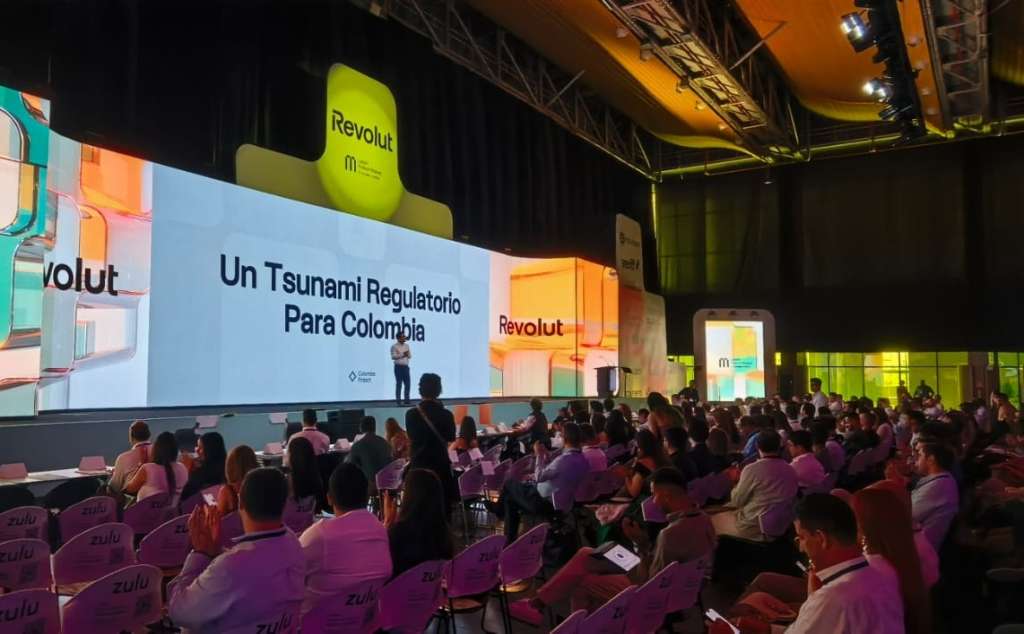 Gabriel Santos, presidente de Colombia Fintech, durante la apertura del evento.