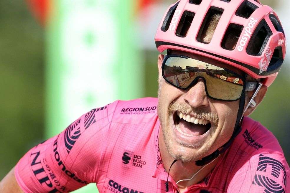 Magnus Cort Nielsen en la meta de la etapa.