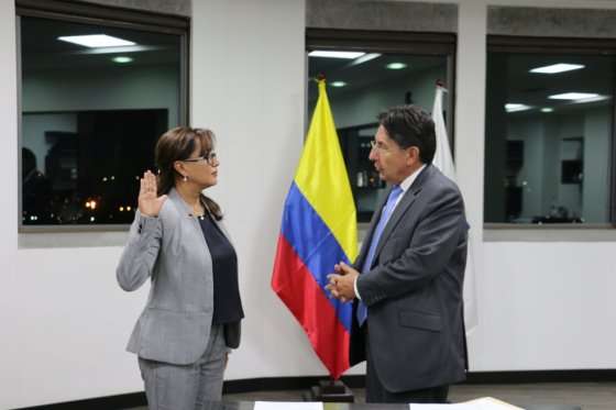 Alexandra Valencia se posesionó el pasado 13 de septiembre ante el fiscal general Néstor Humberto Martínez. / / Fiscalía