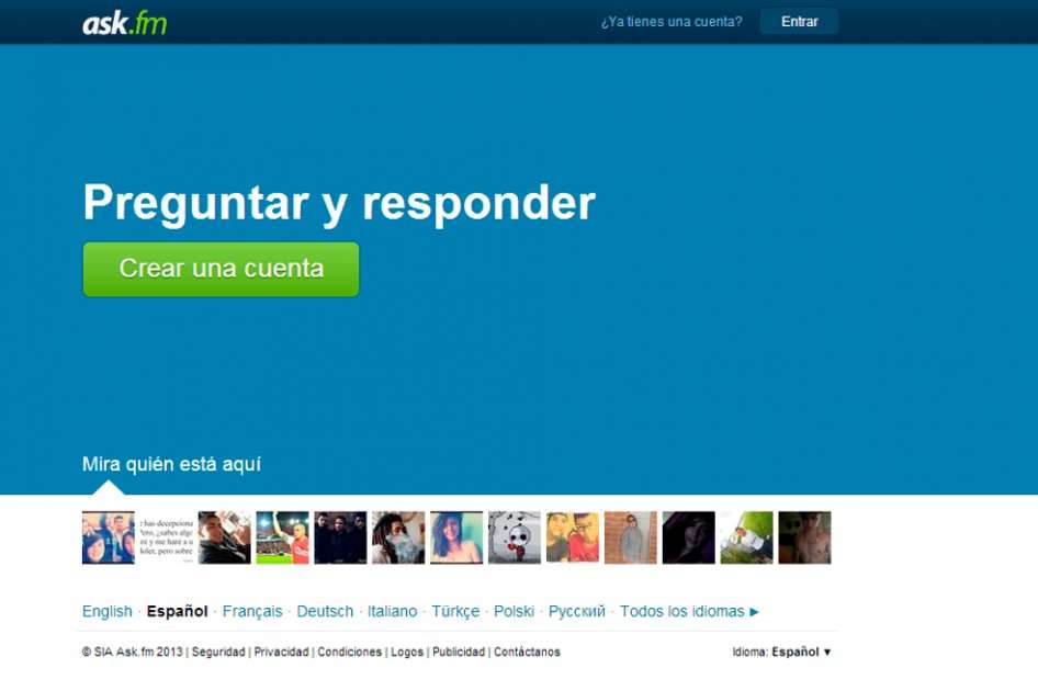 Ask.fm es una red social en la que los usuarios cuelgan preguntas y resuelven dudas de forma anónima.