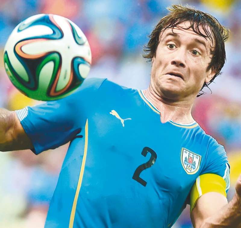 Diego Lugano, capitán de la selección uruguaya de fútbol en el Mundial de Brasil 2014. / Getty Images
