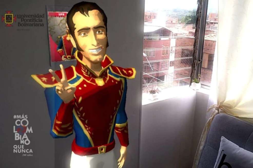 Simón Bolívar será el personaje principal que orientará las actividades de la plataforma.  / Tomado de App Store. 
