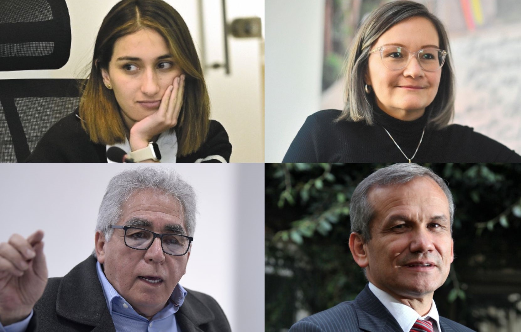 Laura Sarabia, Cielo Rusinque, Augusto Rodríguez y Carlos Ramón González.