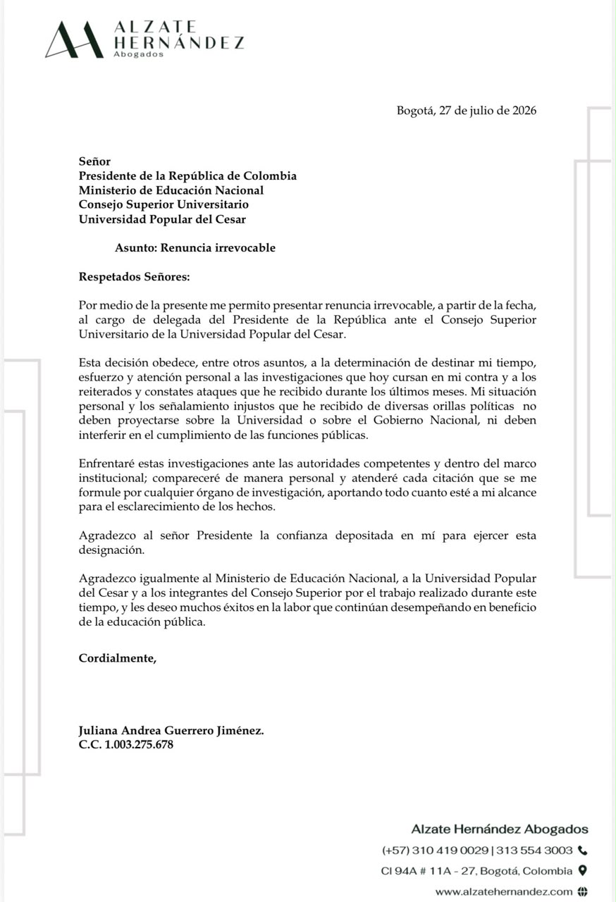 Este es el comunicado publicado por los abogados de Juliana Guerrero.