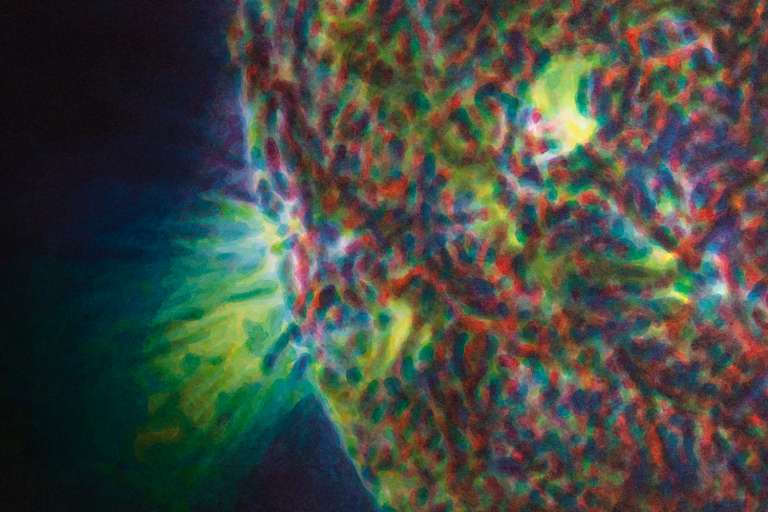 Esta muestra materializa el interés del artista por los cuerpos astronómicos.