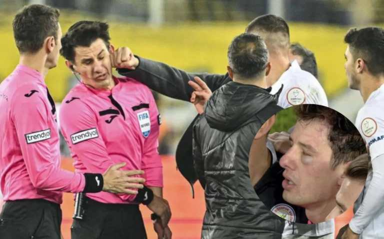 ¡Vergonzoso! Presidente de un club turco noqueó a un árbitro en la cancha, video