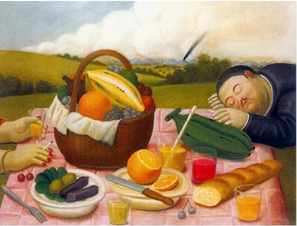 Bodegón pintado al óleo