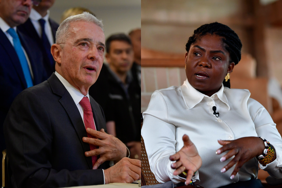 El expresidente Álvaro Uribe y la vicepresidenta Francia Márquez.